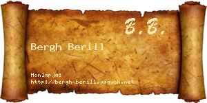 Bergh Berill névjegykártya